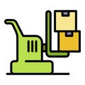 Warehouse lift icon color outline vector