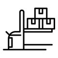 Warehouse lift machine icon, outline style