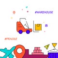 Warehouse loader filled line icon, simple illustration
