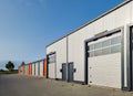 warehouse loading dock and doors, blue sky Royalty Free Stock Photo