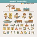 Warehouse and logistics infographic elements