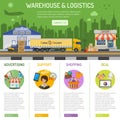 Warehouse and logistics infographics