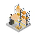 Warehouse logistics isometric 3D icon