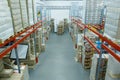 Warehouse with lots of products, view from above. Wholesale business