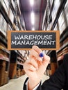 Warehouse management with business woman, logistic manager