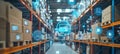 Warehouse management system logistics supply chain technology iot automation distribution network optimization Royalty Free Stock Photo