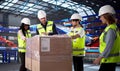 Warehouse Manager Demonstrating Efficient Pallet Wrapping Techniques Royalty Free Stock Photo