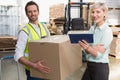 Warehouse manager and foreman working together Royalty Free Stock Photo