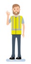 The warehouse Manager is showing a gesture Okay, ok. Illustration on a white background.