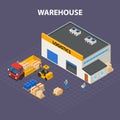 Warehouse Outside Isometric Design Concept Royalty Free Stock Photo