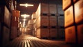 warehouse with packed boxes Royalty Free Stock Photo