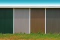 warehouse painted multicolored steel shelter building vinyl siding structure new design Royalty Free Stock Photo