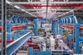 Warehouse of a pump plant front top view of interior Royalty Free Stock Photo