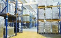 Warehouse with rack arrangement Royalty Free Stock Photo