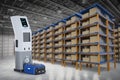 Warehouse robot charge at station Royalty Free Stock Photo