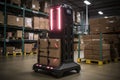 warehouse robot charging station with led lights Royalty Free Stock Photo