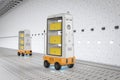 Warehouse robot or robotic assistant deliver boxes