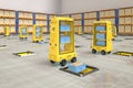 Warehouse robot or robotic assistant deliver boxes