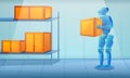 Warehouse robot working at warehouse Royalty Free Stock Photo