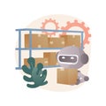 Warehouse robotization abstract concept vector illustration. Royalty Free Stock Photo