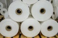 Warehouse with rolls of polyethylene Royalty Free Stock Photo