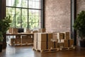 warehouse room delivery packages arragement in the expeditions