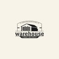 warehouse self storage - minimal supply garage badge vintage logotype for rental business or transportation service logo vector