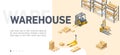 Warehouse service site isometric vector template