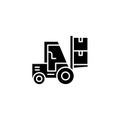 Warehouse services black icon concept. Warehouse services flat vector symbol, sign, illustration.