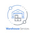 Warehouse services, distribution center, wholesale concept, supply chain