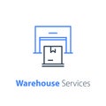 Warehouse services, distribution center, wholesale concept, supply chain