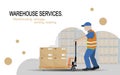Warehouse services. Warehousing, storage, sorting, loading of goods