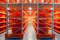 warehouse with shelves of pallet rack system storage Royalty Free Stock Photo
