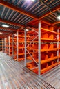 warehouse with shelves of pallet rack system storage Royalty Free Stock Photo