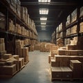 Warehouse situation. Large industrial warehouse