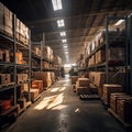 Warehouse situation. Large industrial warehouse