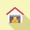 Warehouse stack icon flat vector. Return box