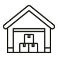 Warehouse stack icon outline vector. Return box