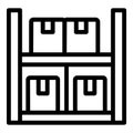 Warehouse stack parcel icon outline vector. Loading goods