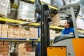 Warehouse stacker loader worker