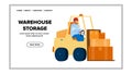 Warehouse Storage Forklift Carrying Boxes Vector