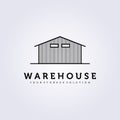 warehouse storage, office industrial logo vector illustration icon line art symbol label template background design simple