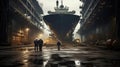 warehouse storage Shipyard ship Royalty Free Stock Photo