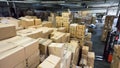 Warehouse. store. storehouse. hall cartons stock business Royalty Free Stock Photo