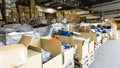 Warehouse. store. storehouse. hall cartons stock business Royalty Free Stock Photo