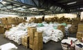 Warehouse. store. storehouse. hall cartons stock business Royalty Free Stock Photo