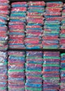 Warehouse of towel softness fluffy fiber fabric Royalty Free Stock Photo