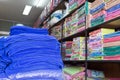 Warehouse of towel softness fluffy fiber fabric Royalty Free Stock Photo