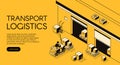 Warehouse logistics vector isometric illustration Royalty Free Stock Photo