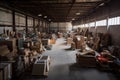 warehouse with variety of products, including furniture and appliances